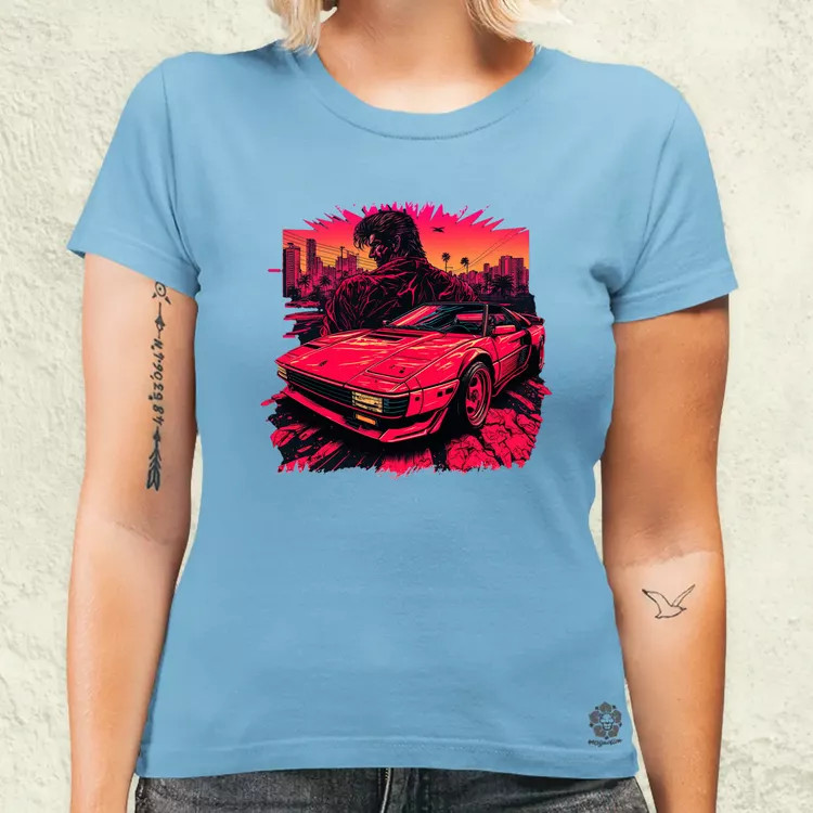 Retró hullám Ferrari Testarossa v1 női póló