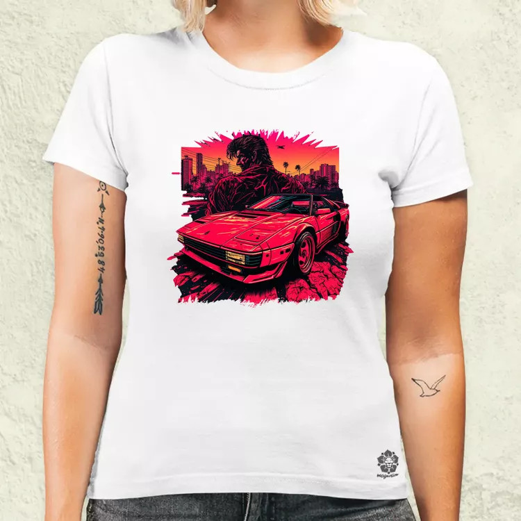 Retró hullám Ferrari Testarossa v1 női póló