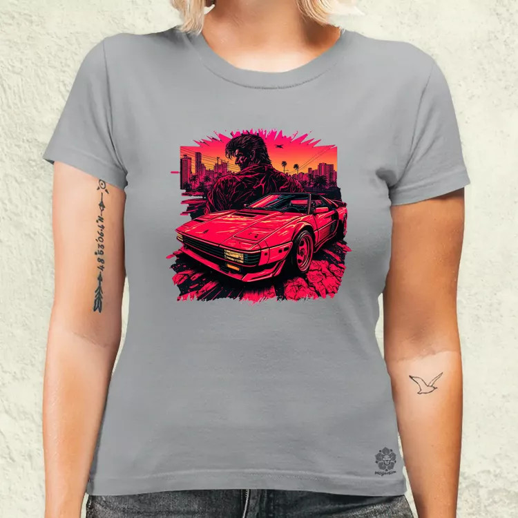 Retró hullám Ferrari Testarossa v1 női póló
