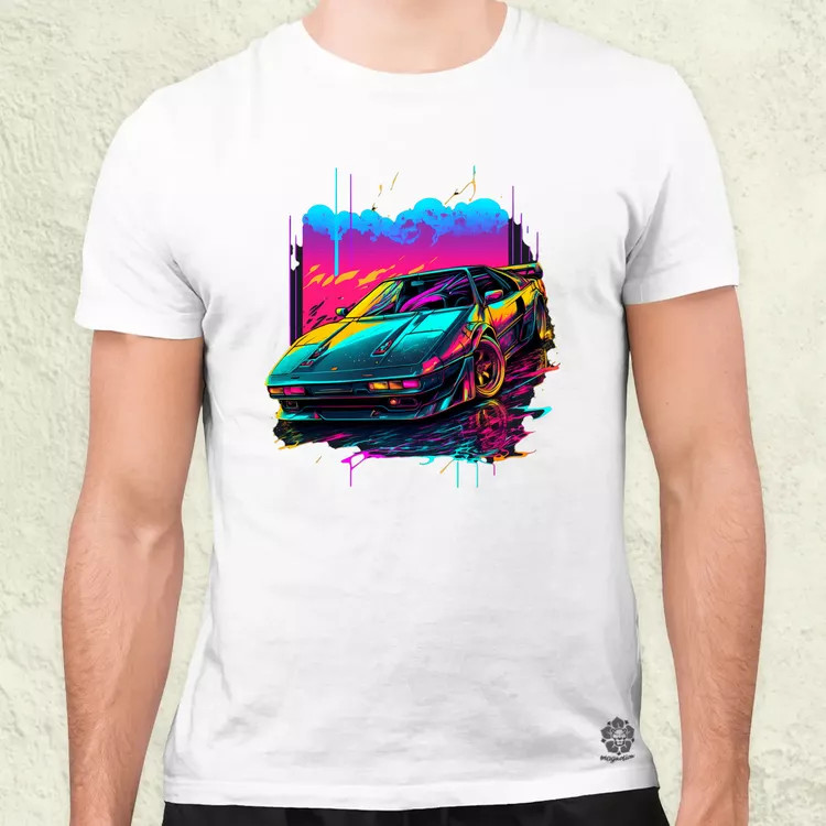 Retró hullám Ferrari Testarossa v3 férfi póló