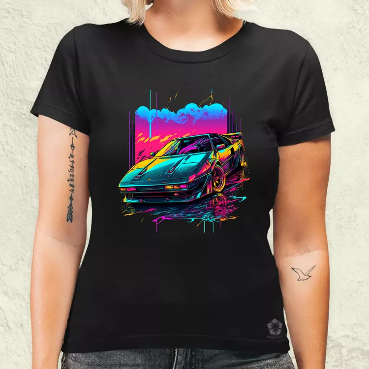 Retró hullám Ferrari Testarossa v3 női póló