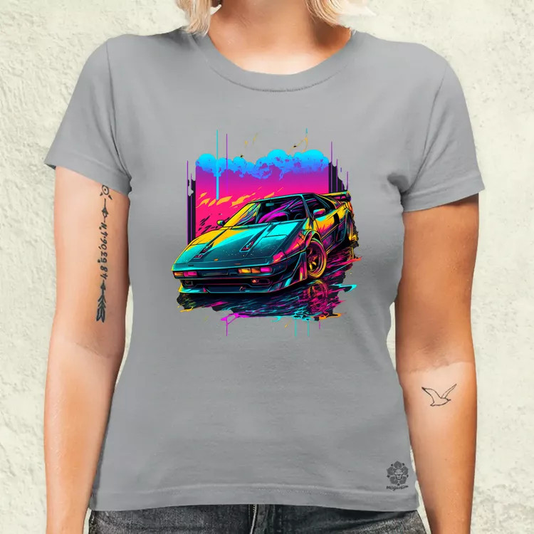 Retró hullám Ferrari Testarossa v3 női póló