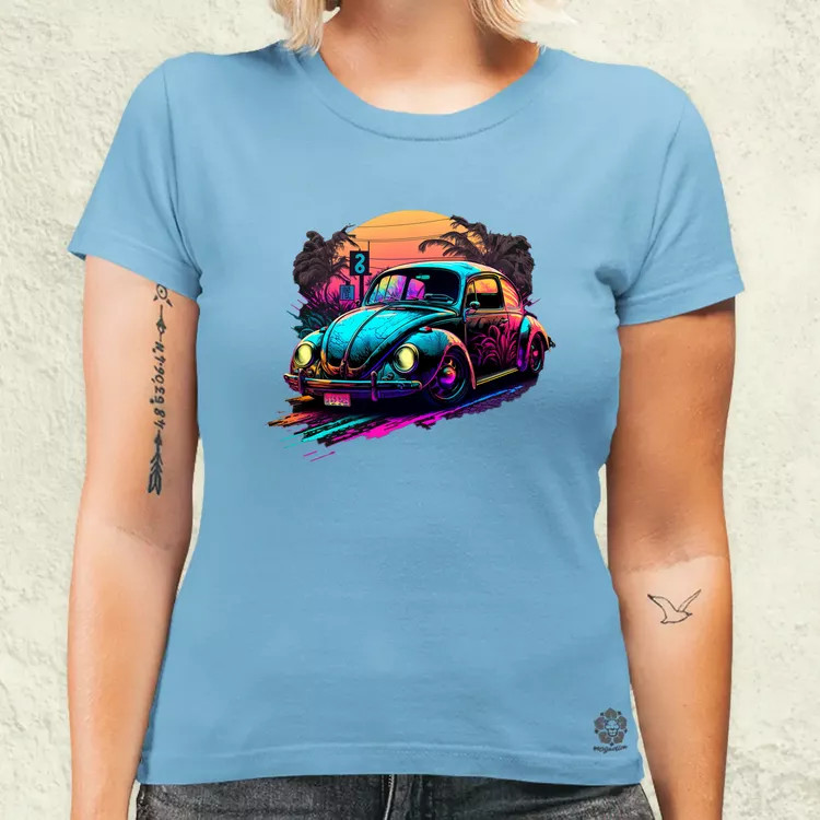 Retró hullám Volkswagen Bogár v1 női póló
