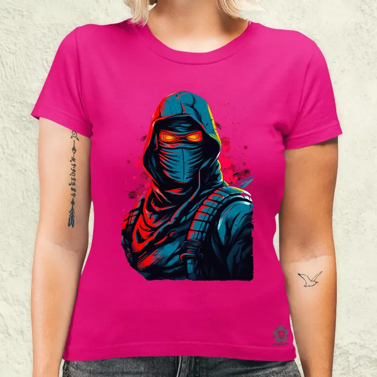 Retró ninja v2 női póló