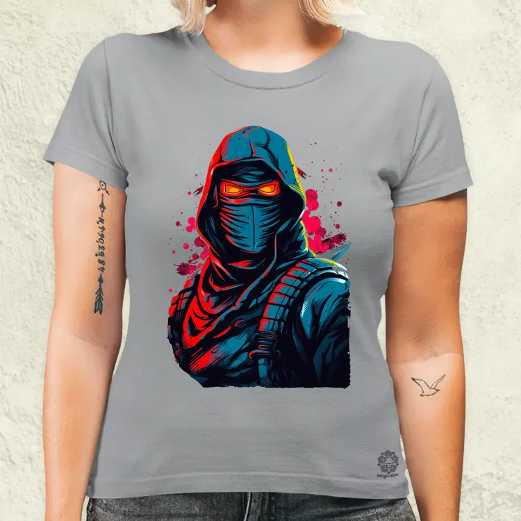 Retró ninja v2 női póló