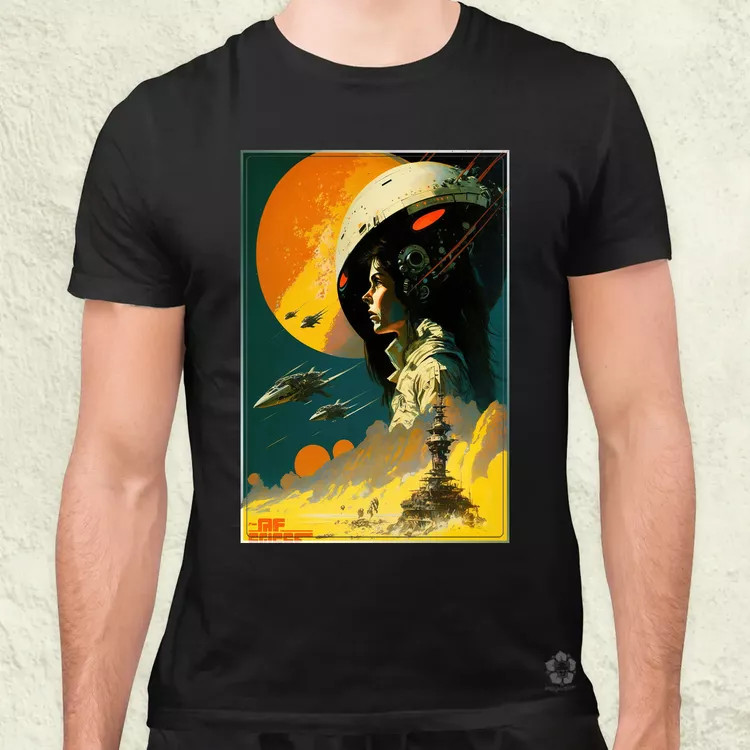 Retró sci-fi v10 férfi póló