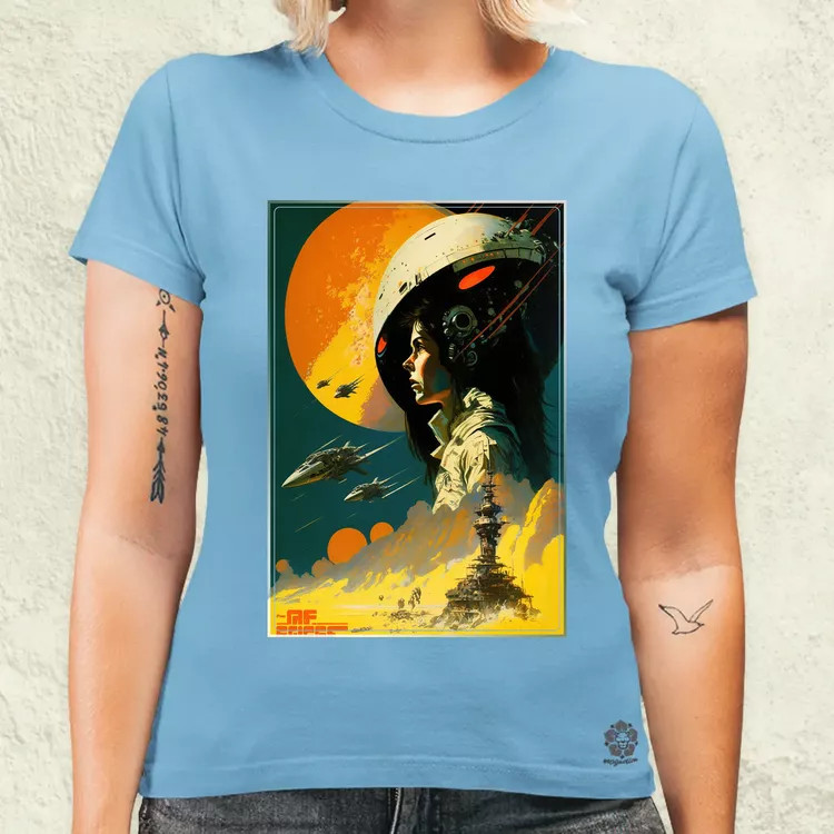Retró sci-fi v10 női póló