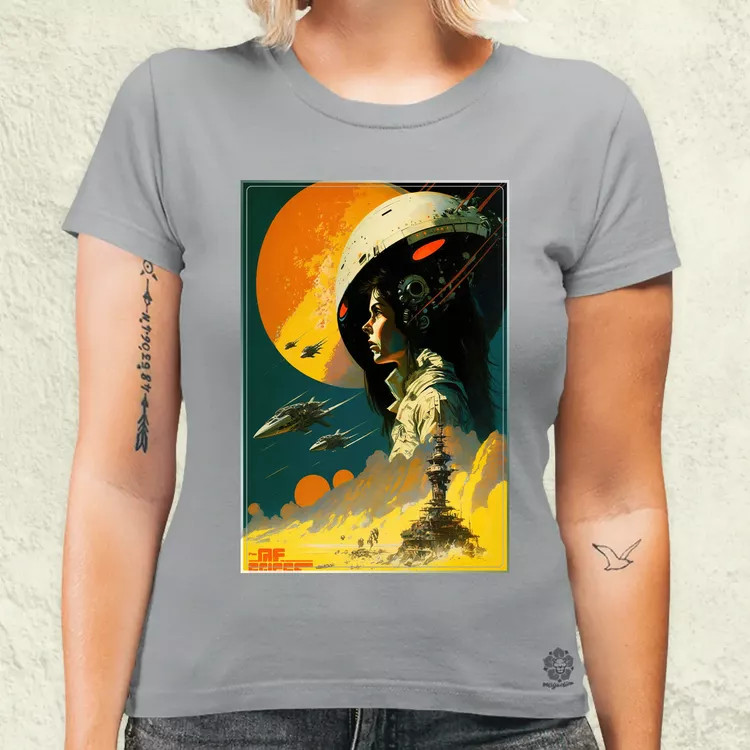 Retró sci-fi v10 női póló