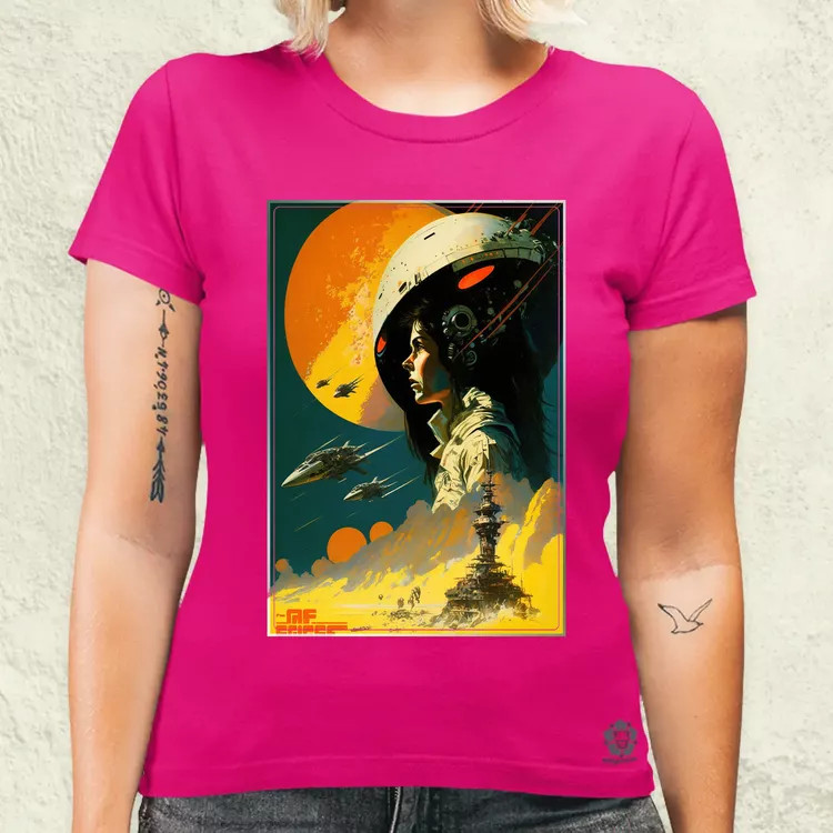 Retró sci-fi v10 női póló