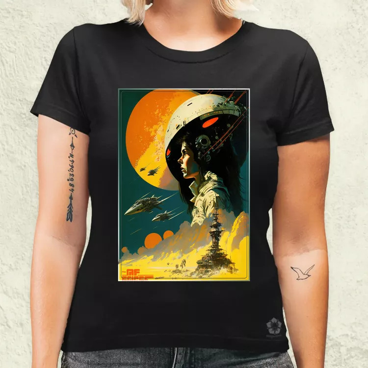 Retró sci-fi v10 női póló
