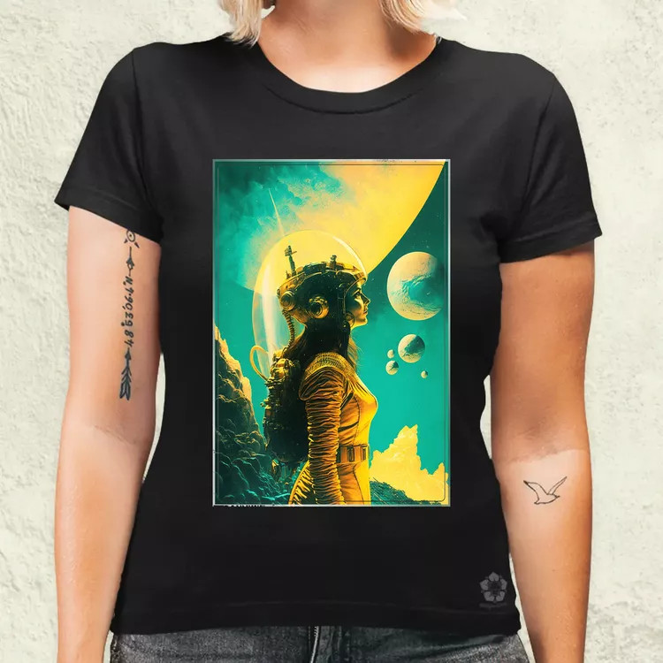 Retró sci-fi v11 női póló