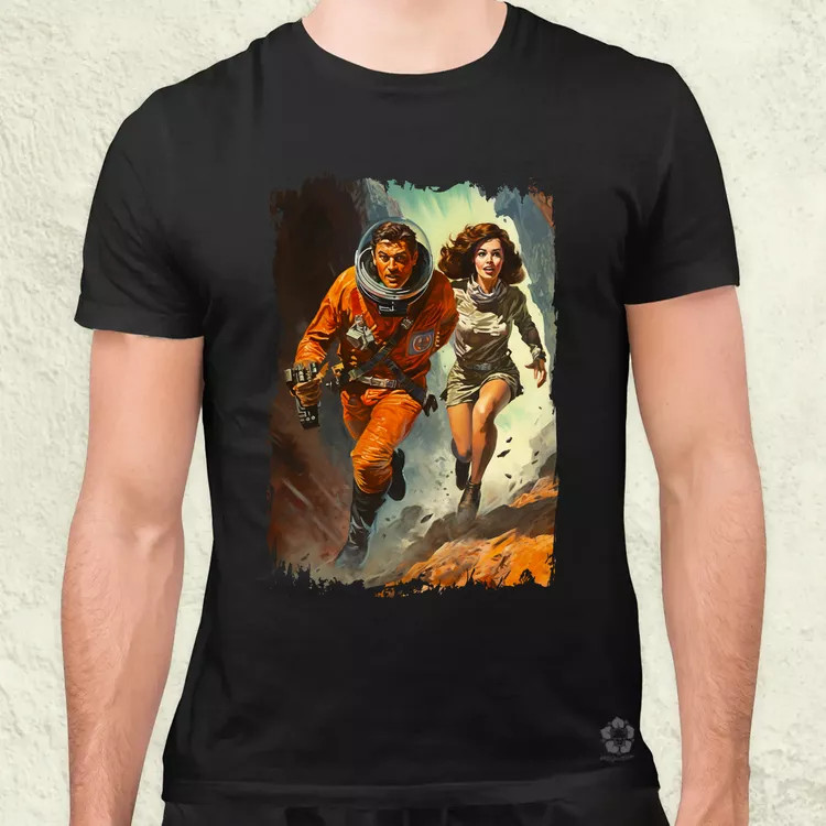 Retró sci-fi v12 férfi póló