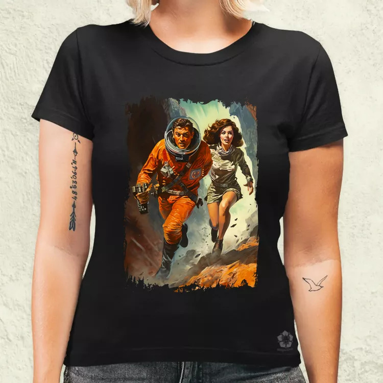 Retró sci-fi v12 női póló