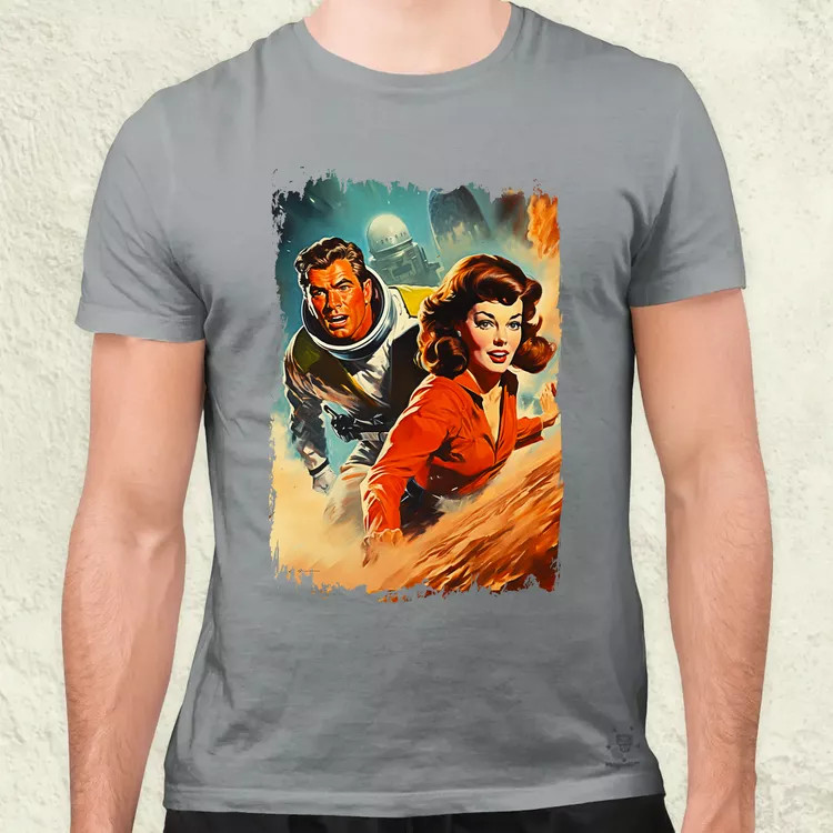 Retró sci-fi v16 férfi póló