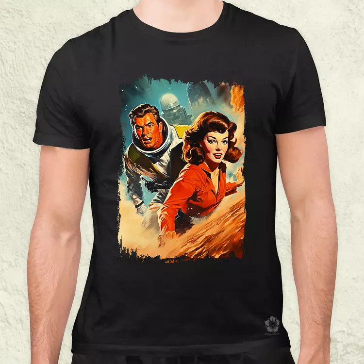Retró sci-fi v16 férfi póló