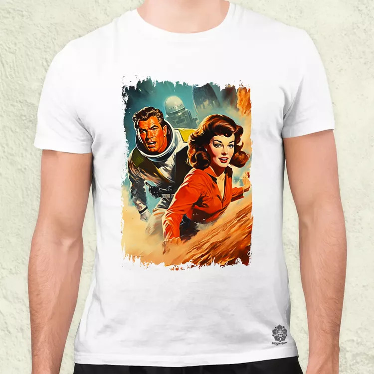 Retró sci-fi v16 férfi póló