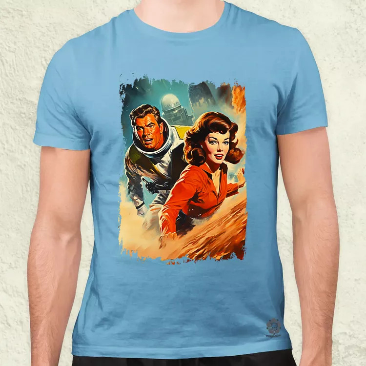 Retró sci-fi v16 férfi póló