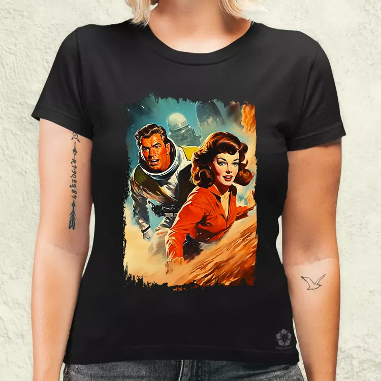 Retró sci-fi v16 női póló