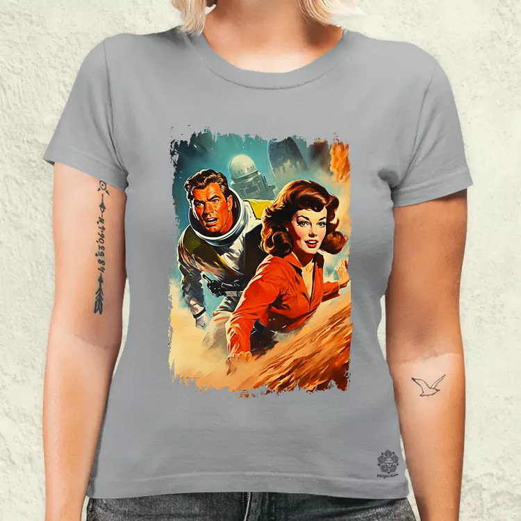 Retró sci-fi v16 női póló