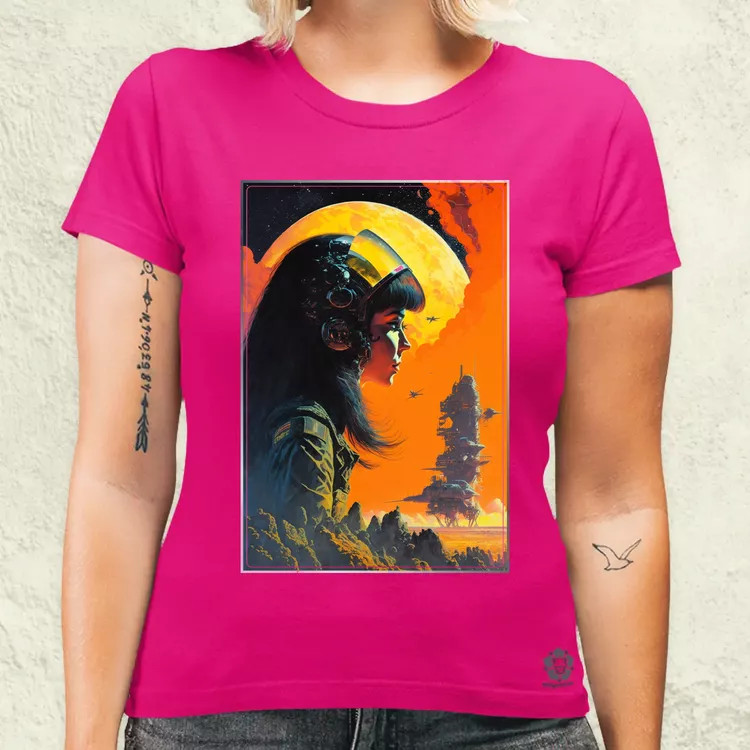 Retró sci-fi v3 női póló