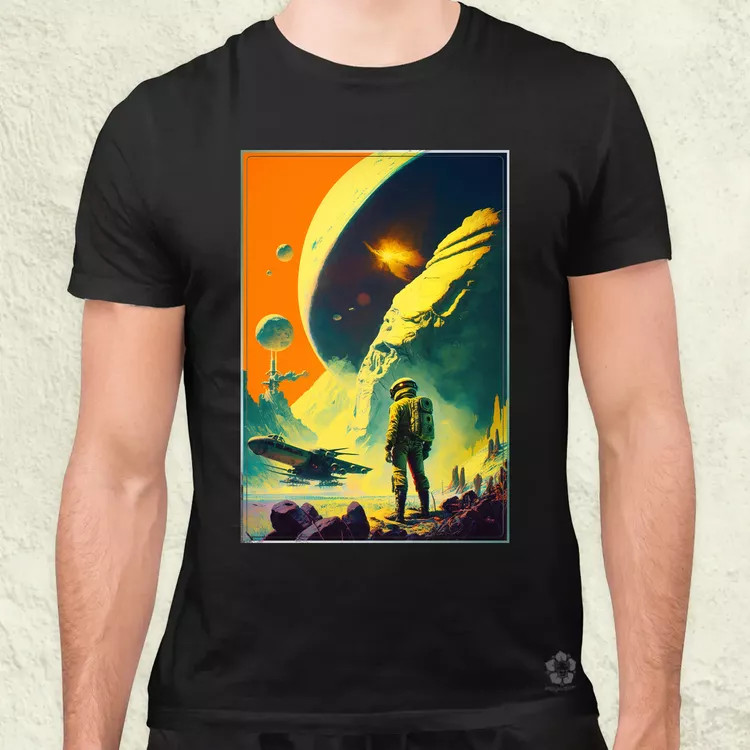 Retró sci-fi v4 férfi póló