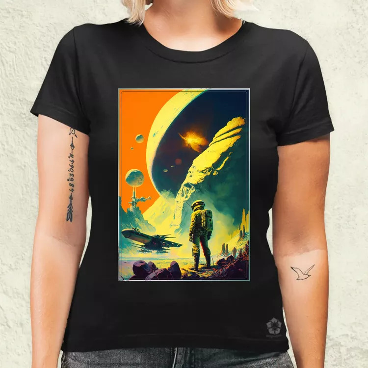 Retró sci-fi v4 női póló