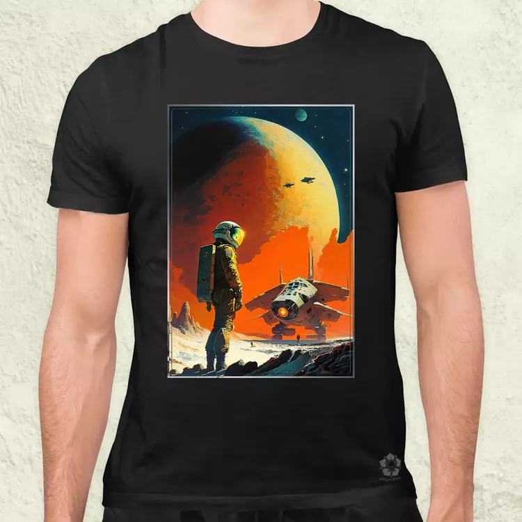 Retró sci-fi v6 férfi póló