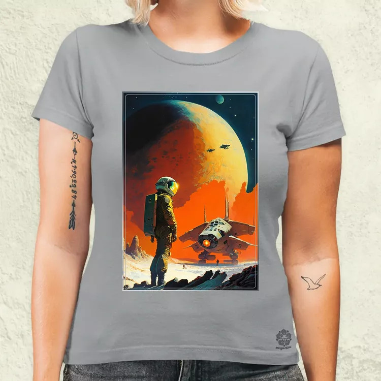 Retró sci-fi v6 női póló