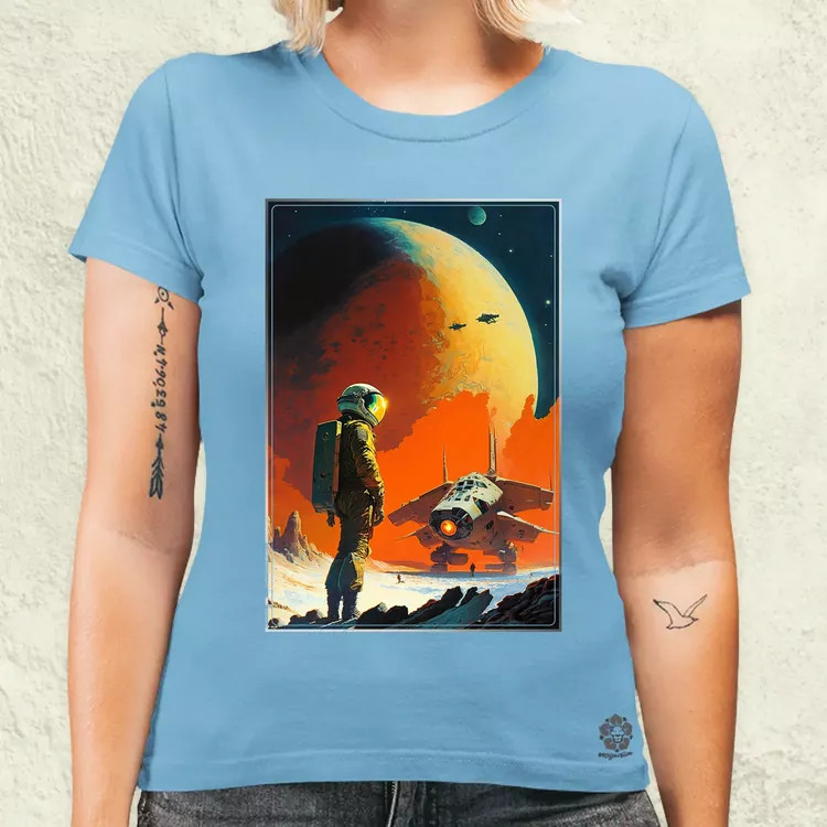 Retró sci-fi v6 női póló
