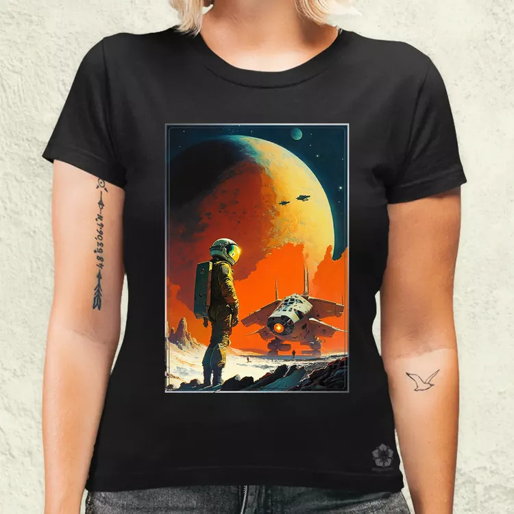 Retró sci-fi v6 női póló