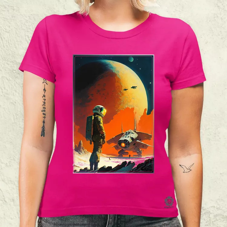 Retró sci-fi v6 női póló