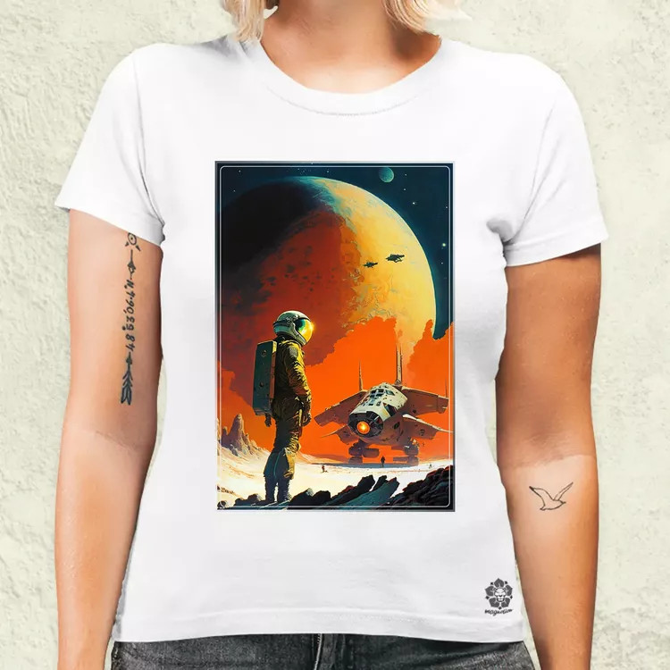 Retró sci-fi v6 női póló