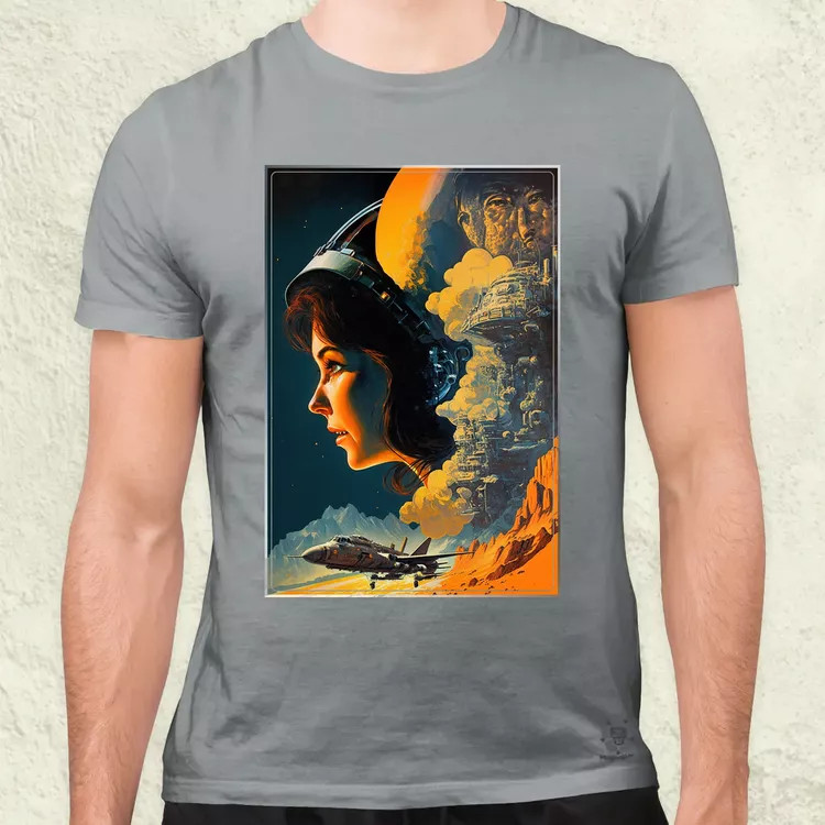 Retró sci-fi v7 férfi póló