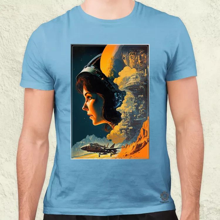 Retró sci-fi v7 férfi póló