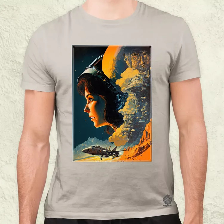 Retró sci-fi v7 férfi póló