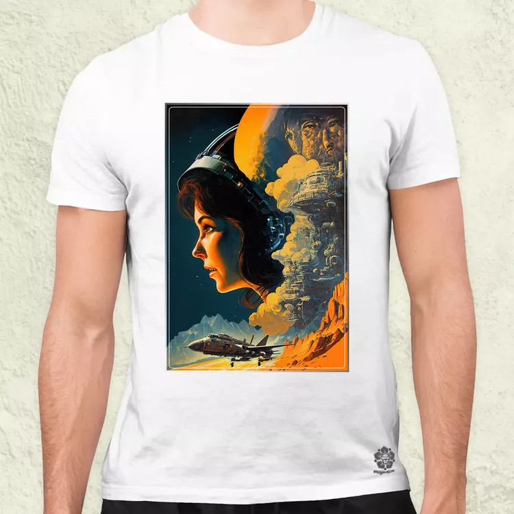 Retró sci-fi v7 férfi póló
