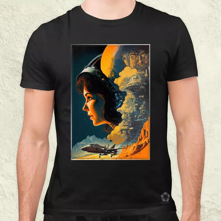 Retró sci-fi v7 férfi póló