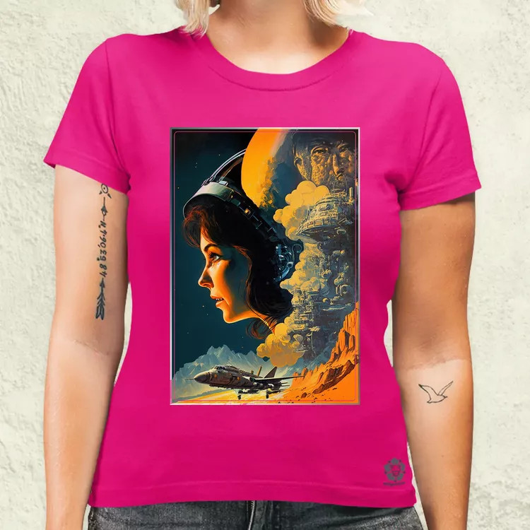 Retró sci-fi v7 női póló
