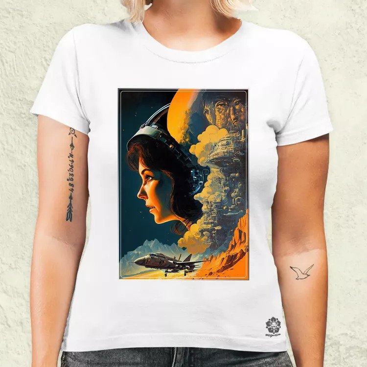 Retró sci-fi v7 női póló