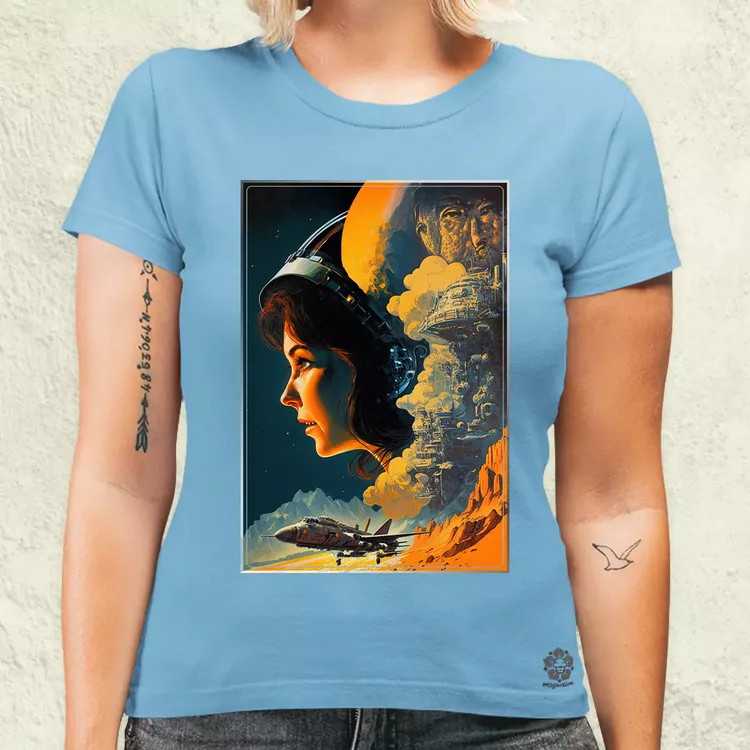 Retró sci-fi v7 női póló