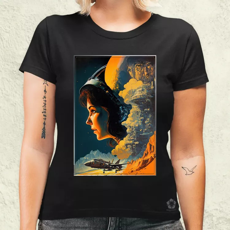 Retró sci-fi v7 női póló