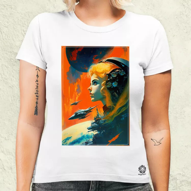 Retró sci-fi v8 női póló