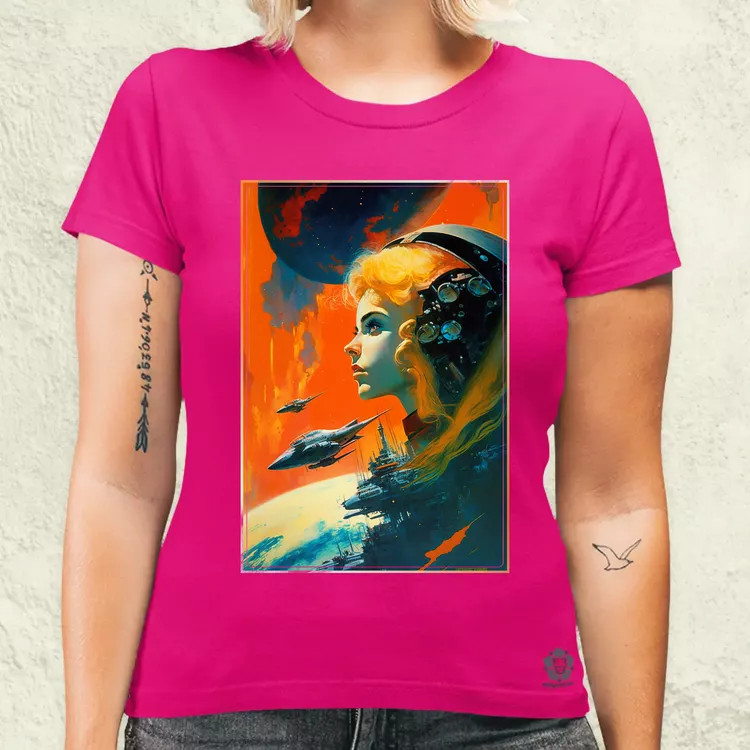 Retró sci-fi v8 női póló