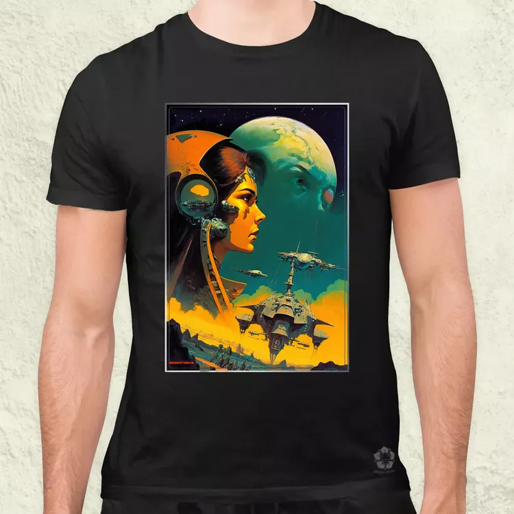Retró sci-fi v9 férfi póló