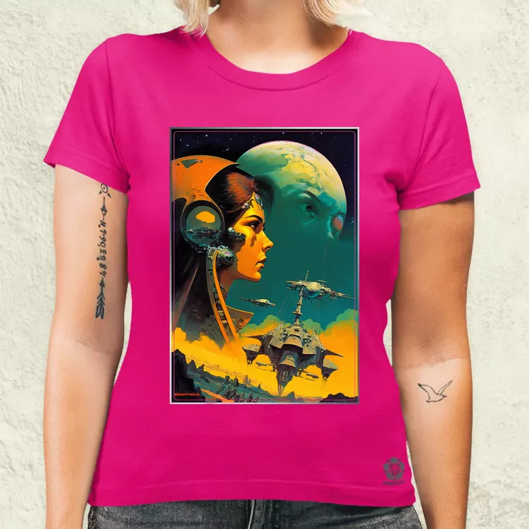 Retró sci-fi v9 női póló