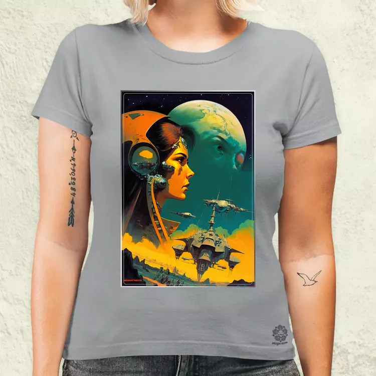 Retró sci-fi v9 női póló