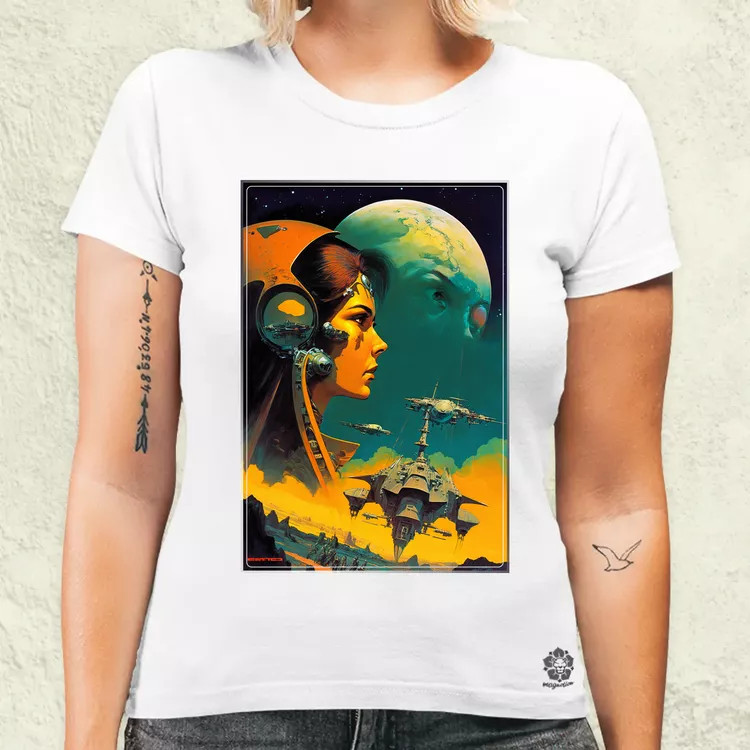Retró sci-fi v9 női póló