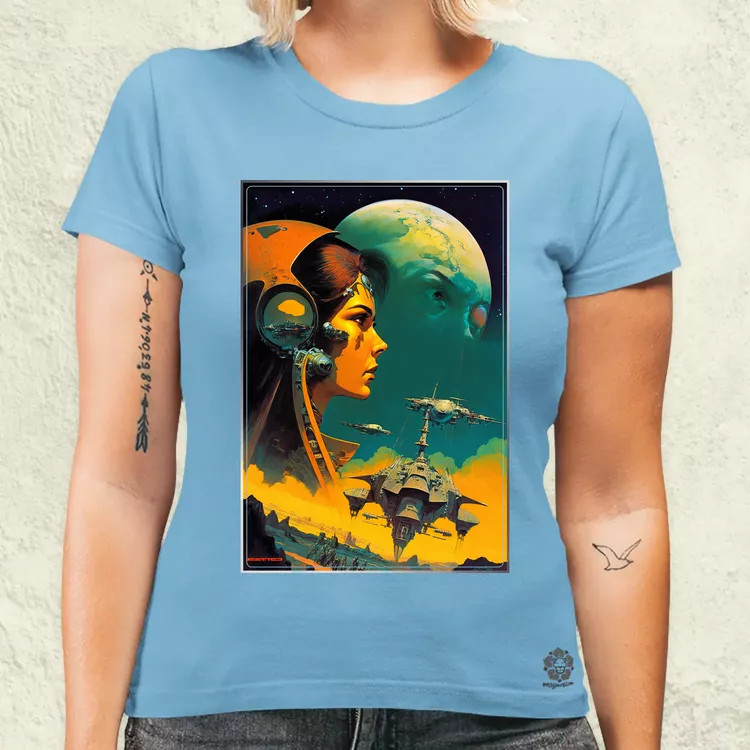 Retró sci-fi v9 női póló