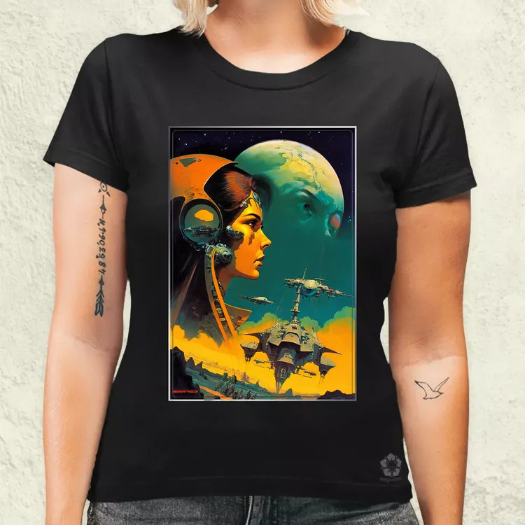 Retró sci-fi v9 női póló