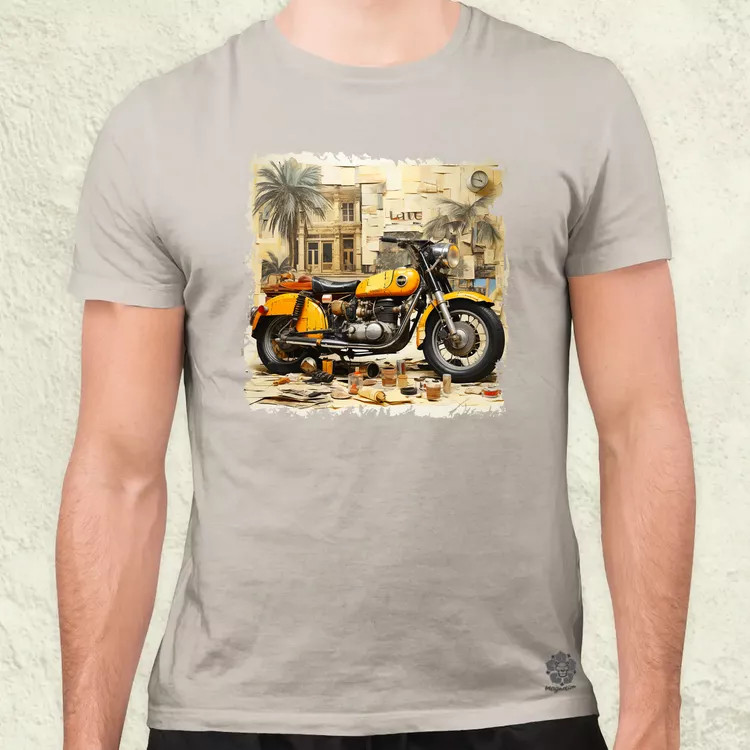 Vintage kollázs motor férfi póló